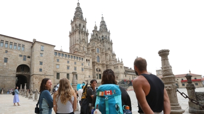 A praza do Obradoiro este 25 de xullo. EFE/Xoán Rey