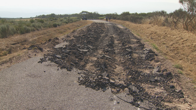 Estado no que quedou a estrada de Servaínza