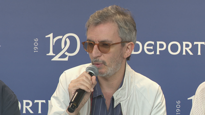Xoel López durante a presentación do novo himno do Deportivo. TVG
