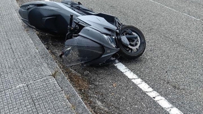 Imaxe da moto tras o accidente. CEDIDA/EUROPA PRESS
