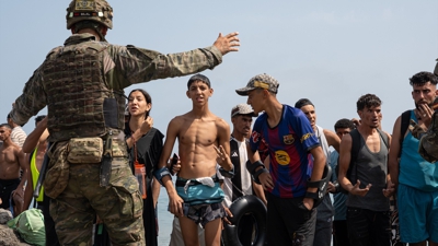 Migrantes o pasado 31 de xullo en Ceuta. Mario Morón/Europa Press
