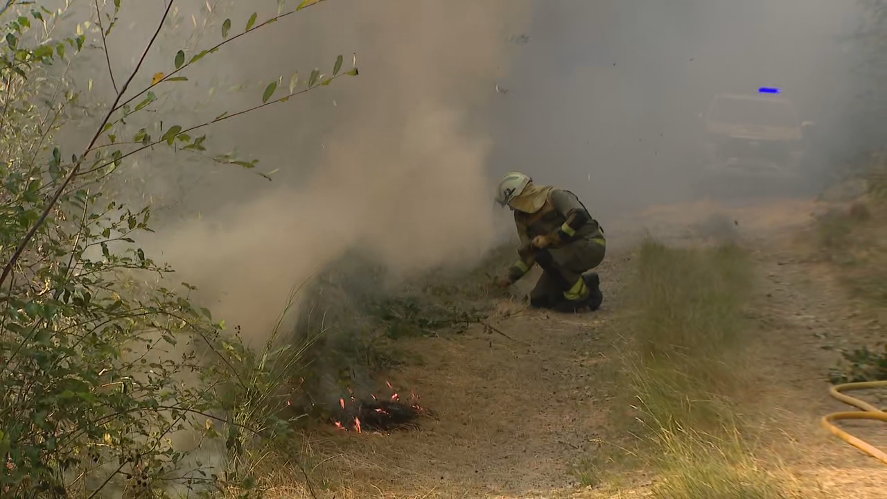 Imaxe do incendio de Baltar, este sábado