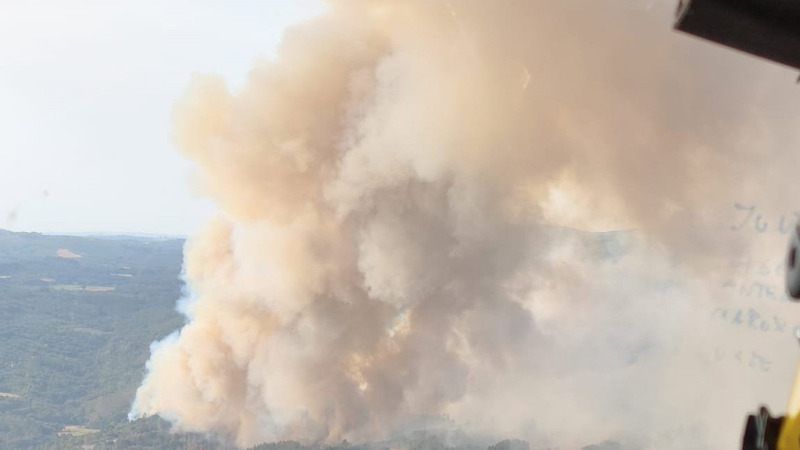 Incendio forestal en Taboada. BRIF de Laza