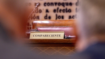 Asento baleiro que estaba previsto que ocupase o ministro Grande-Marlaska.  Ricardo Rubio / Europa Press