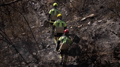 Operativo desplegado no incendio de Niebla. Clara Carrasco / Europa Press