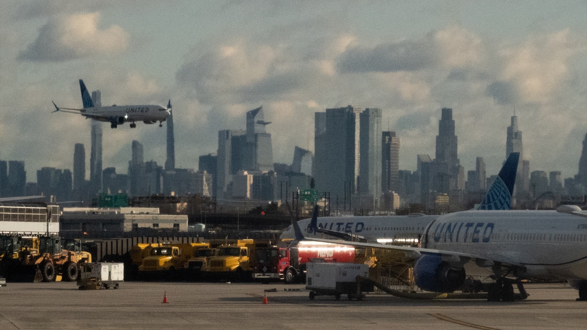 Avións da compañía no aeroporto de Newark, en New Jersey. Europa Press.