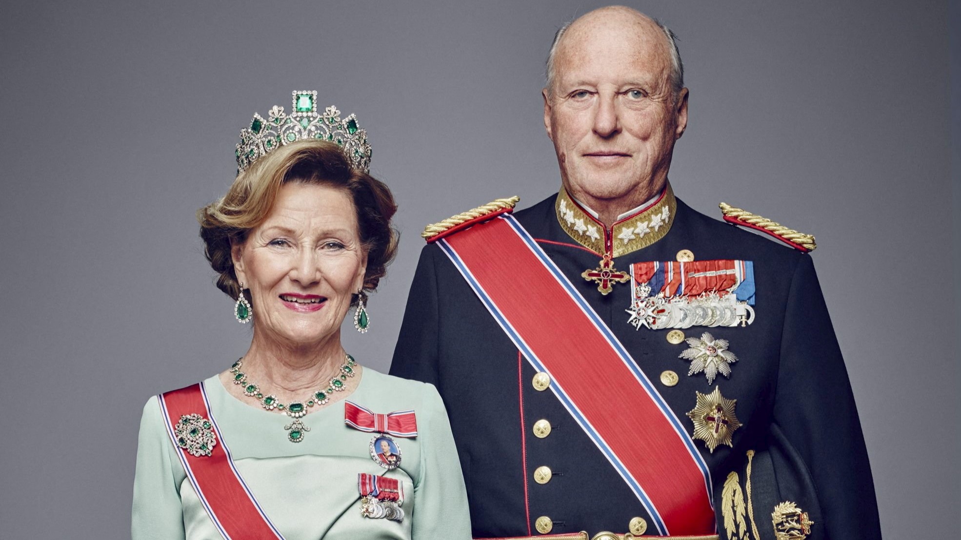 O rei Harald xunto á raíña Sonia (Casa Real de Noruega/Joergen Gomnaes/NTB scanpix/vía Reuters)