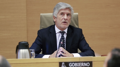 Fernando Grande-Marlaska, ministro do Interior, durante a súa comparecencia no Congreso (EFE/Chema Moya)