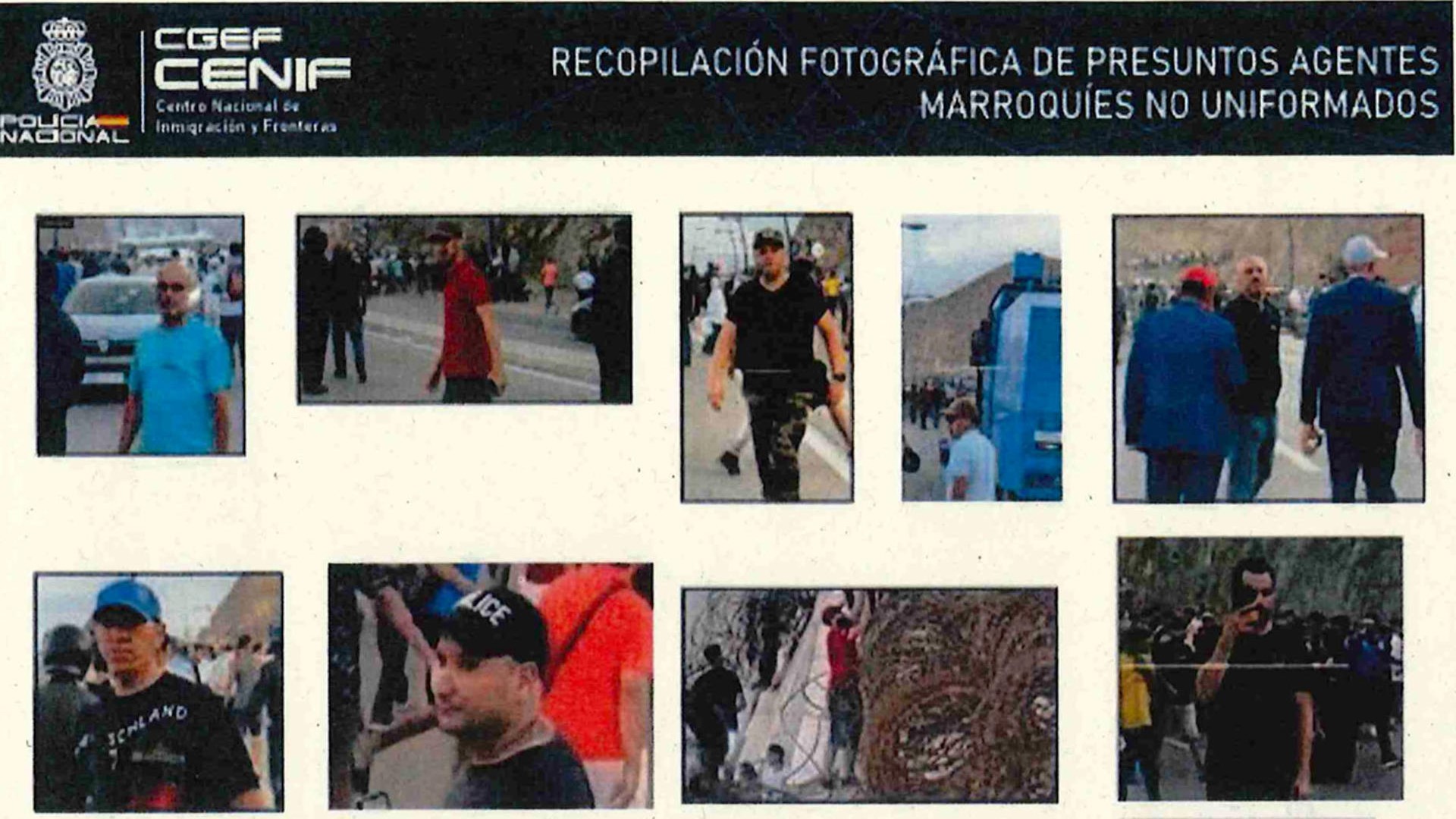 O informe recolle fotografías de presuntos axentes marroquíes non uniformados