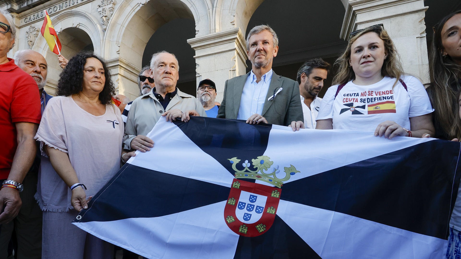 Alfonso Rueda na concentración celebrada na Coruña. EFE