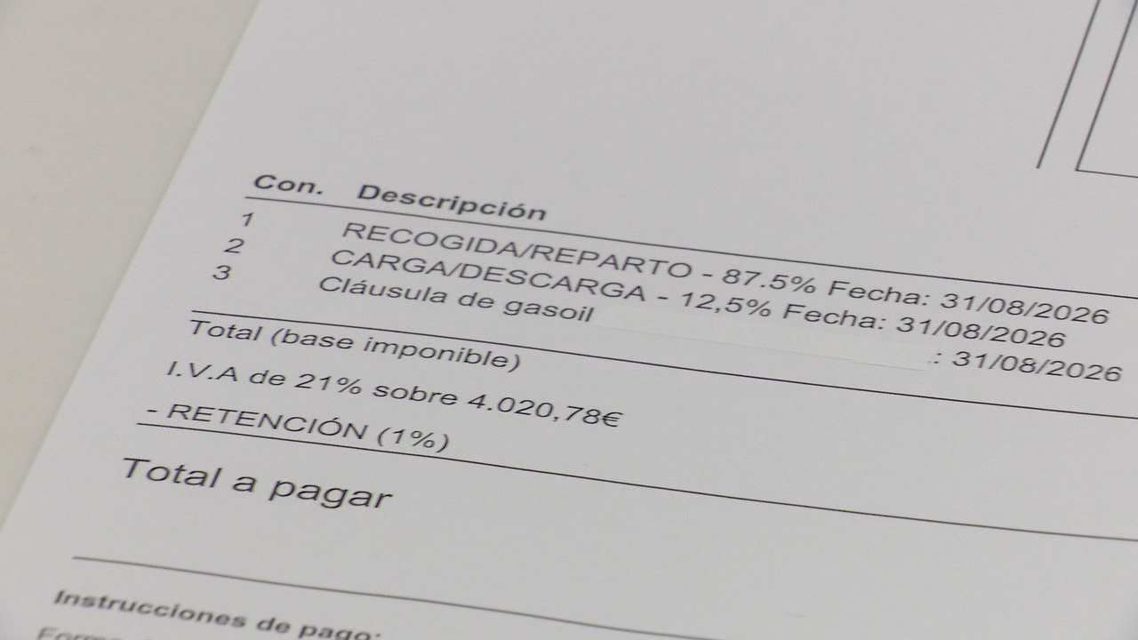 As facturas de transporte incluen a claúsula do gasóleo cando supera máis do 5% o prezo do momento da contratación
