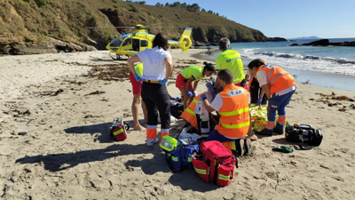 Momento da evacuación (Concello de Sanxenxo)