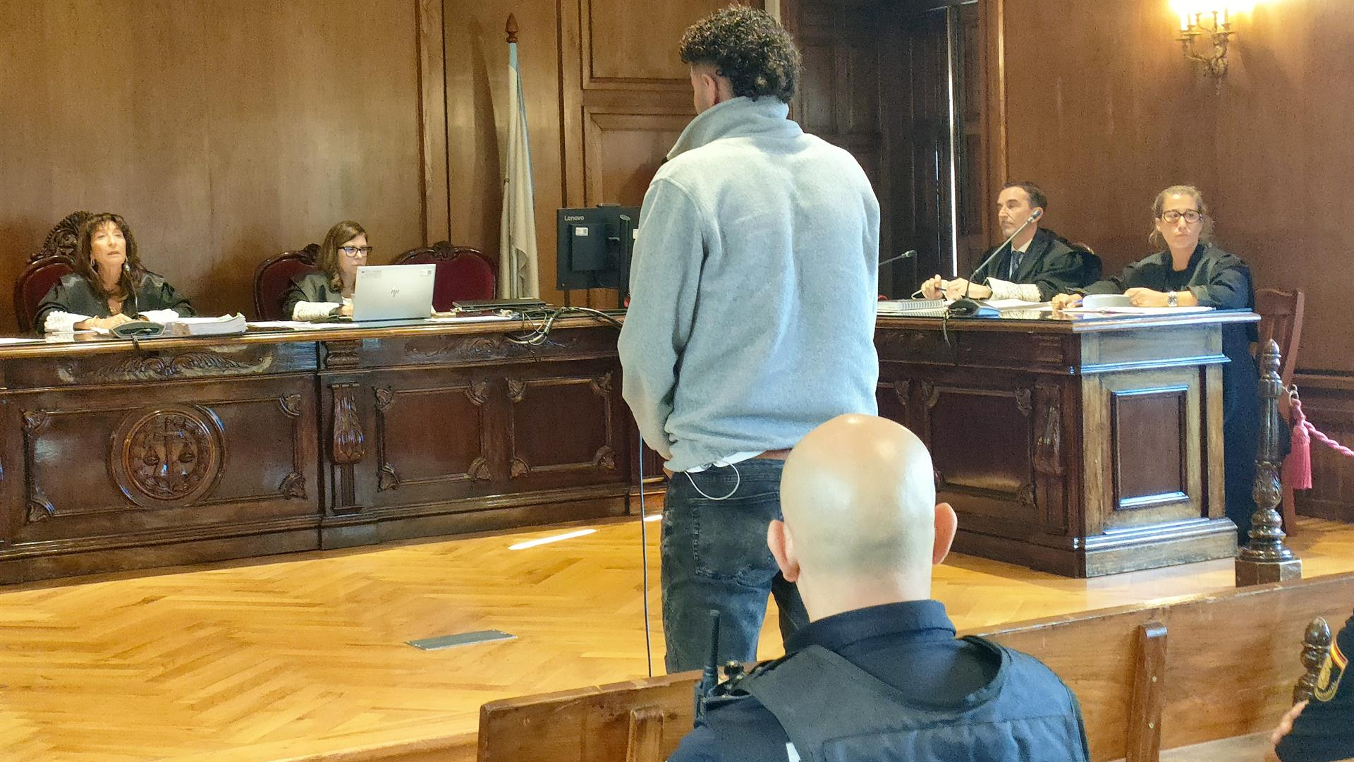O acusado, durante o xuizo na Audiencia Provincial de Pontevedra (Europa Press)
