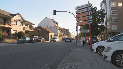 Un dos semáforos avariados na Avenida de Cambados