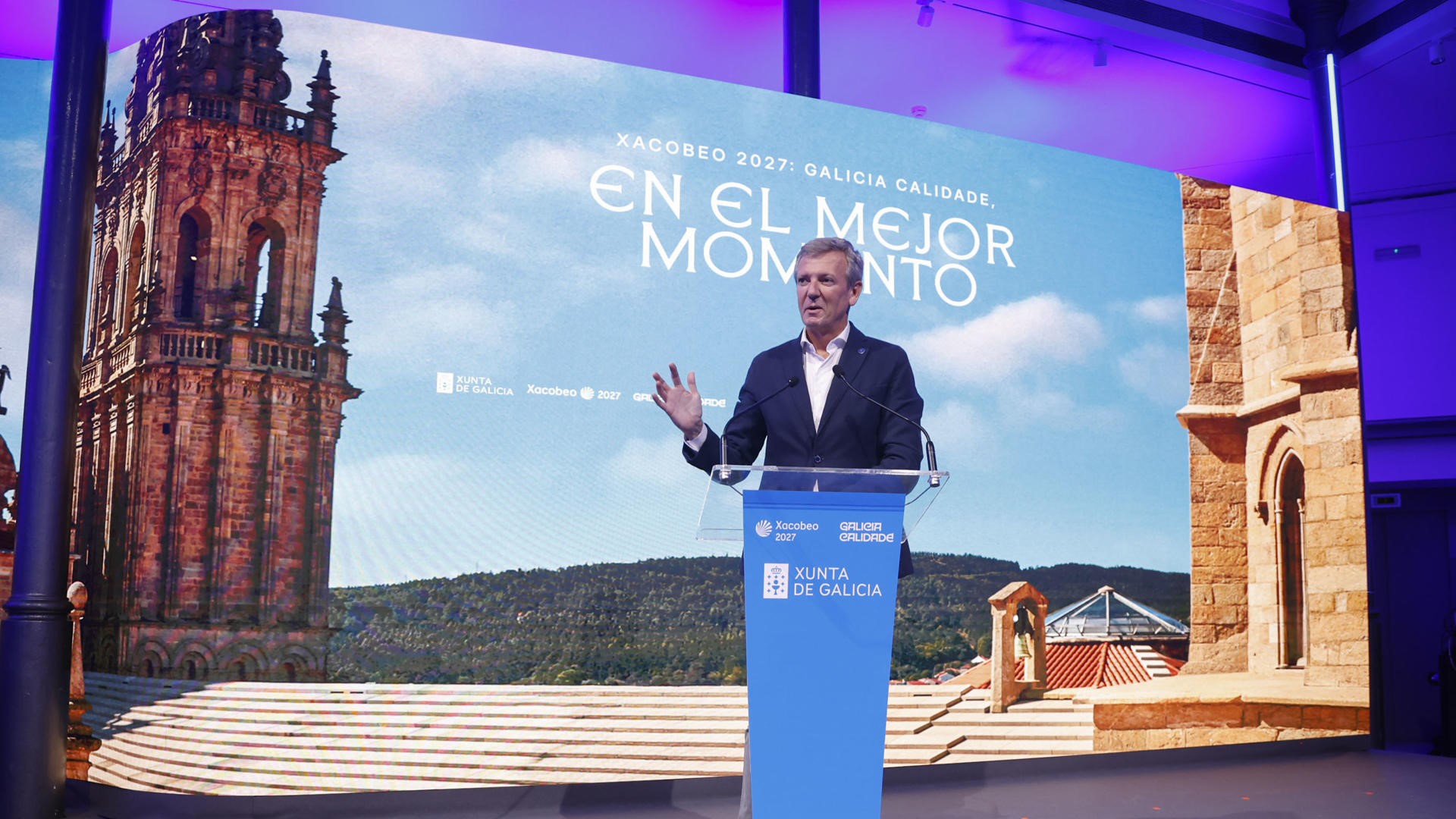 O presidente da Xunta, durante a presentación en Madrid ( EFE/ David Fernández)