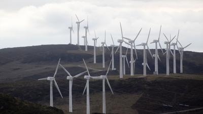 Parque eólico de Muras, en Lugo.  Carlos Castro/Europa Press (Arquivo)