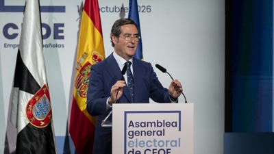 O presidente da CEOE, Antonio Garamendi, durante a celebración da Asamblea Xeral Electoral 2026 da CEOE, en Madrid ( Alberto Ortega / Europa Press)