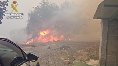O incendio forestal nas Neves terminou calcinando un total 89,88 hectáreas (Garda Civil)