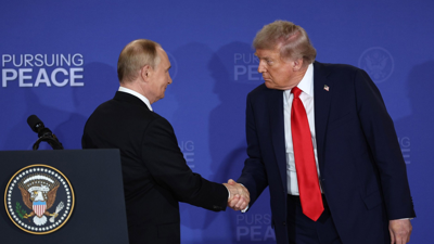 Trump e Putin, no comio de Alaska de agosto de 2025