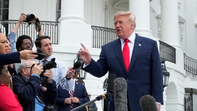 Trump fai declaracións á prensa na Casa Branca. REUTERS/Elizabeth Frantz