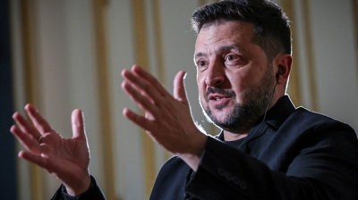 Volodimir Zelenski durante unha recente entrevista (Reuters/Alina Smutko)