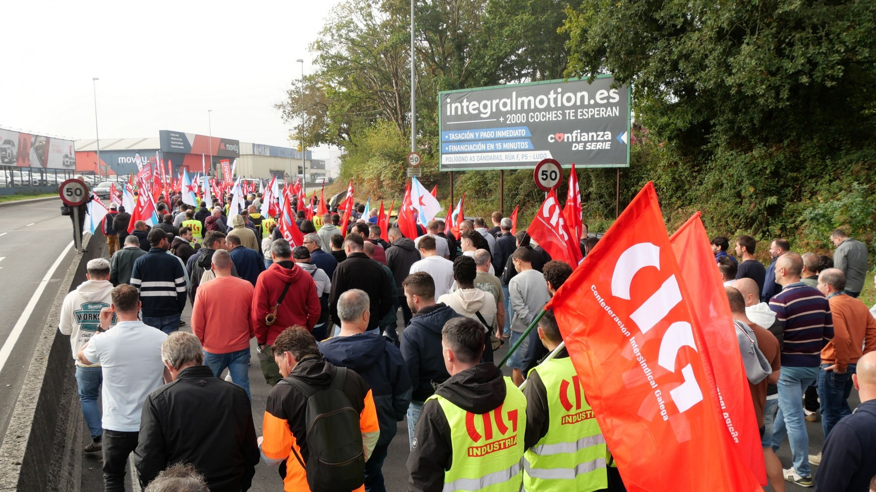 Marcha dos traballadores do metal de Lugo durante unha das xornadas de folga neste mes de outubro (Europa Press)